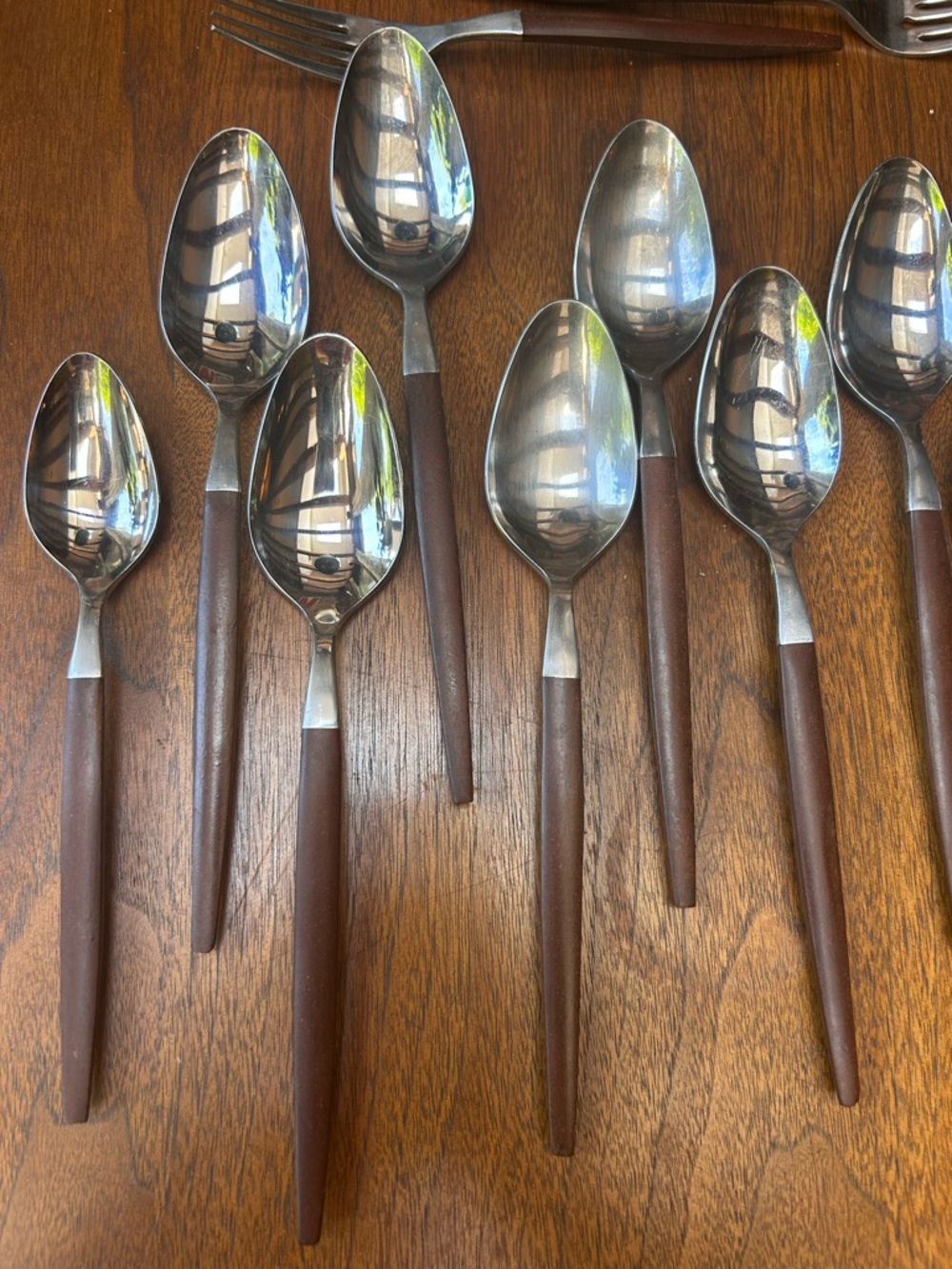 15 pc Ekco Eterna collectible Danish Modern stainless flatware, made in Japan. - Picture 3 of 4